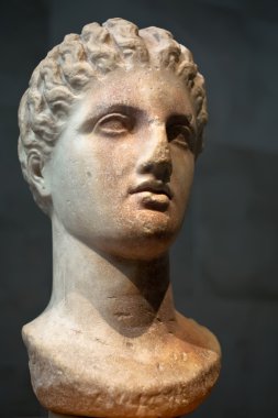 Bir tanrıçanın mermer başı