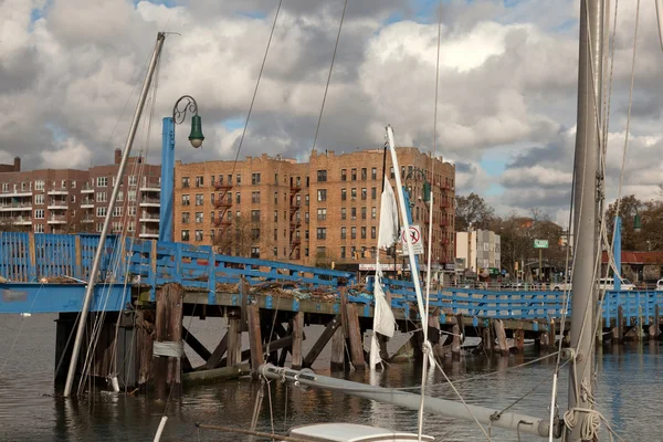 Sheepshead bay efter superstorm sandstranden — Stockfoto