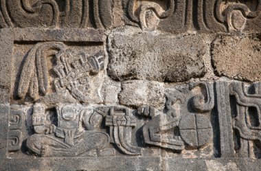 xochicalco tüylü yılanın Tapınağı Duvar