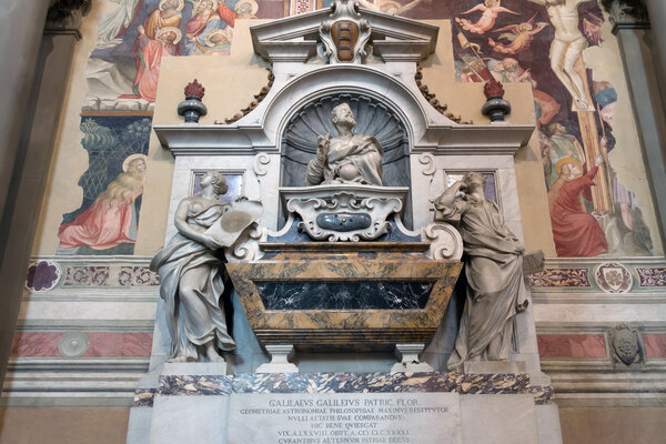 Galileo Galilei's tomb in the Basilica of Santa Croce, Florence.