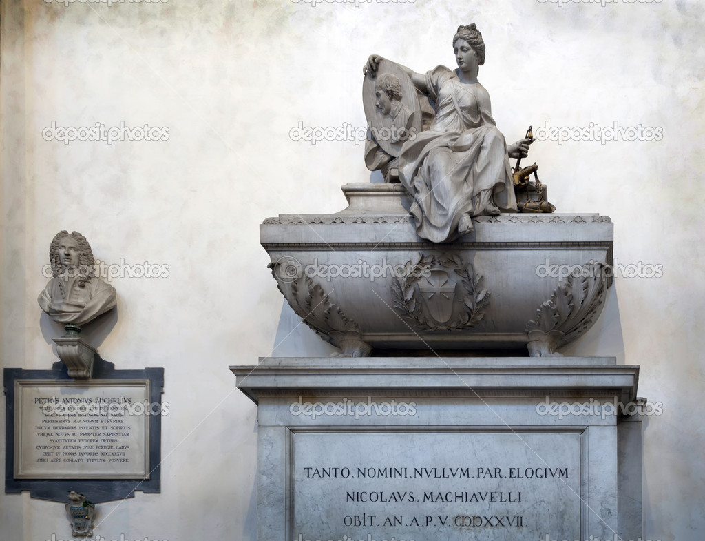 Niccolo Machiavelli's tomb in the Basilica of Santa Croce, Flore