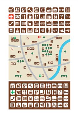cartes de la ville, icônes