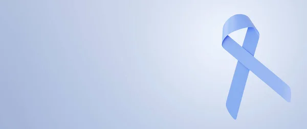 Банер Поінформованості Про Всесвітній День Діабету Синя Стрічка Символ Світло — стокове фото