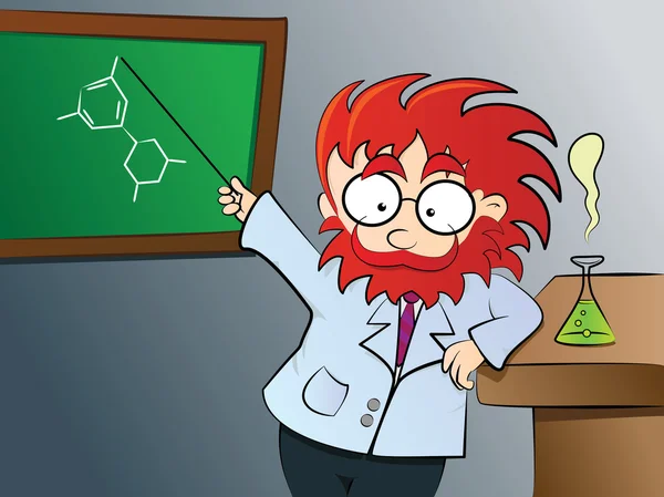 Chemistry teacher in class — Stock Vector