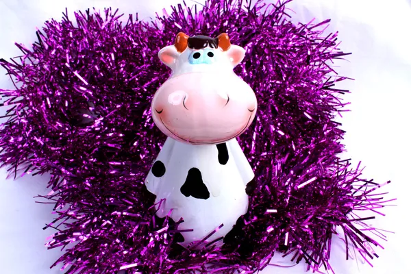 Figurine de vache décoration de Noël — Photo