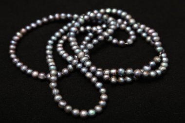 büyük siyah inci kolye inci boncuklar ile