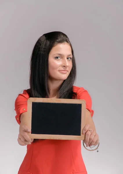 Girl with tablet — Stock Photo, Image