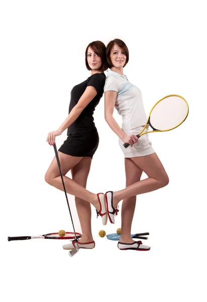 Girls, badminton and golf — Stock Photo, Image