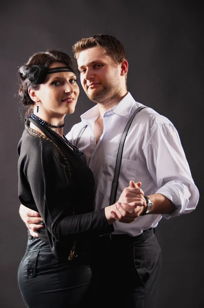 Dancing couple in love, retro — Stock Photo, Image