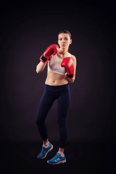 La chica boxeadora — Foto de Stock