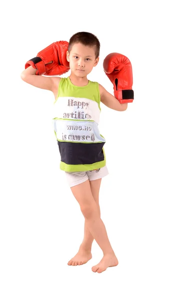 Niño y boxeo —  Fotos de Stock