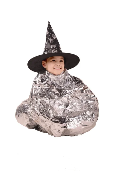 Boy in big hat — Stock Photo, Image