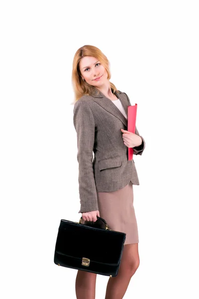 Mujer de negocios con un maletín — Foto de Stock