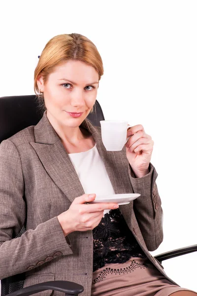 Donna con una tazza di caffè — Foto Stock