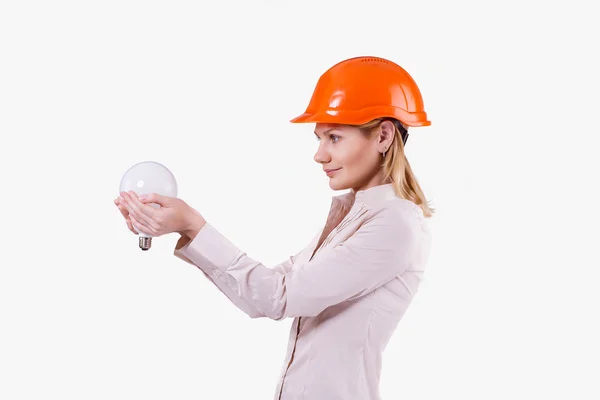 Mädchen mit einer Lampe in der Hand — Stockfoto