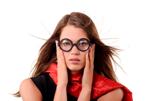 Chica en gafas redondas — Foto de Stock