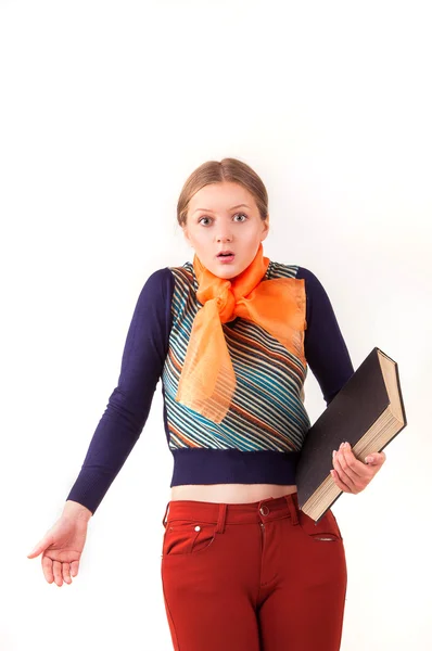 Chica estudiante en una pérdida —  Fotos de Stock