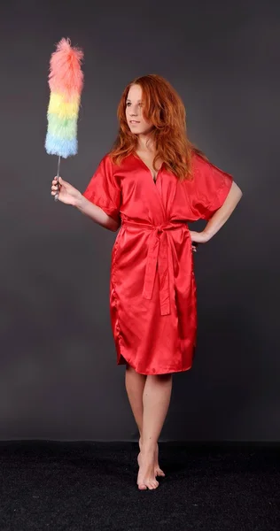 Yalınayak Kızıl saçlı kız — Stok fotoğraf