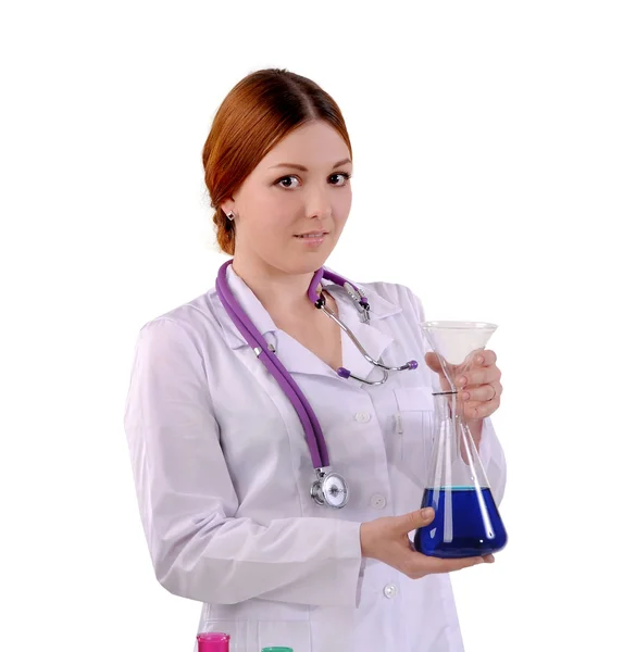 Girl and a bulb — Stock Photo, Image