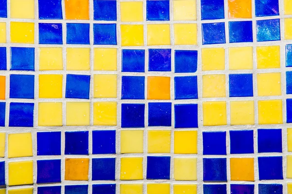 Keramikfliese blau-gelb — Stockfoto