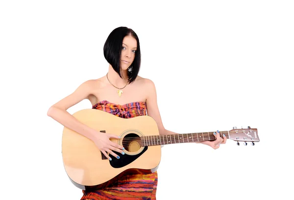 Mädchen mit einer Gitarre — Stockfoto