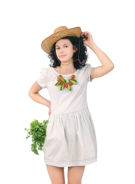 Chica en un sombrero de vaquero — Foto de Stock