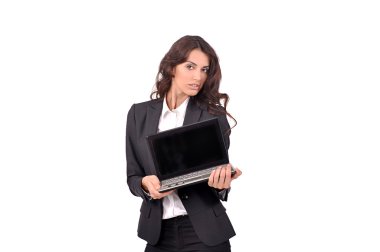 Dizüstü bilgisayarlı kız