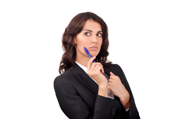 Retrato de una chica con pluma — Foto de Stock