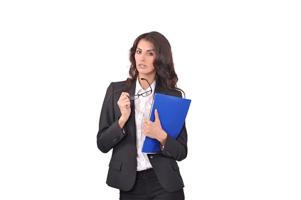 Mujer con carpeta — Foto de Stock