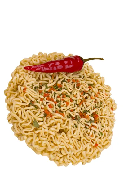 Noodles and red chili — Stock Photo, Image