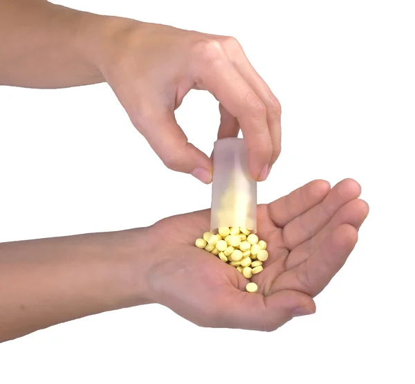 Tabletter i hand — Stockfoto