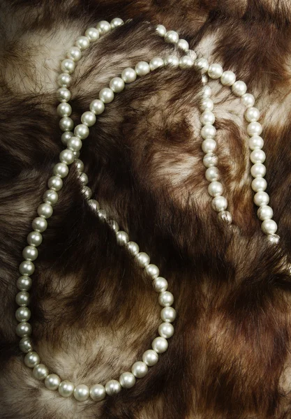 Fur and pearls Stock Photo