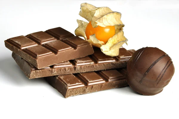 Choklad godis höstlig humör höst gul broschyr floret godis läckra hösten — Stockfoto