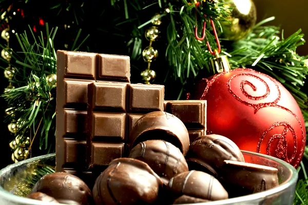 Vánoční cukroví čokoládové nový rok chuť čokolády dárek čokoláda — Stock fotografie