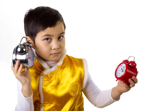 Niño esperando la medianoche — Foto de Stock