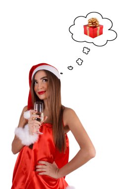 ve sürpriz bir Noel için bekleyen kız