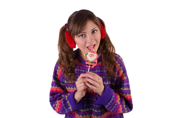 Girl with lollipop — Stock Photo, Image