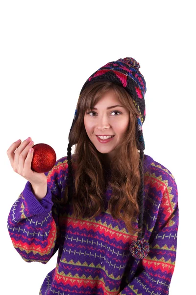 Girl holding a ball — Stock Photo, Image