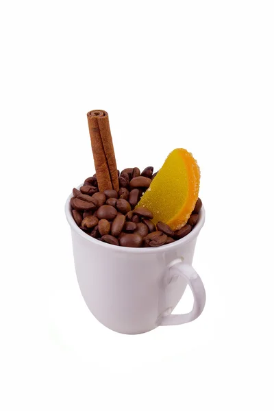 Cup met koffie en marmelade — Stockfoto