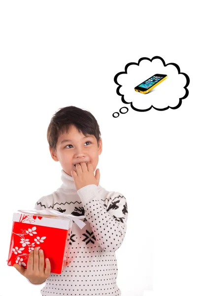 Christmas expectation, phone — Stock Photo, Image