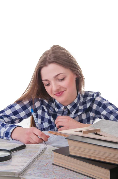 Female Student Portrait with books — Stock Photo, Image