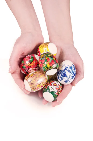 Hands holding eggs — Stock Photo, Image