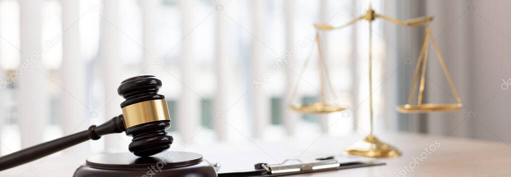Background images, Hammer referees and Legal documents of justice, Legal scales and legal accuracy concept.