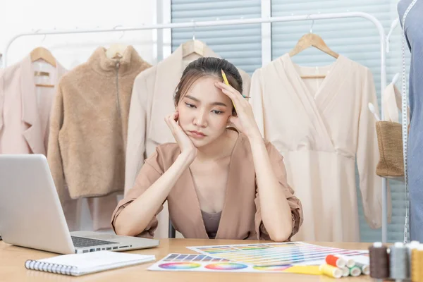 Professional designers are worried and stressed about design mistakes, Fashion designer, Creativity and ideas, Mannequin, Shirt sketch, Color scheme, Garment accessories ,work independently.