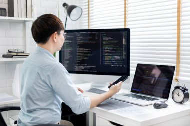 Profesyonel geliştirme programcıları programlamadan sonra uygulamalarının işlevselliğini test etmek, web siteleri ve uygulamalar için veri veya kod yazmak, HTML, javascript, Yazılım.