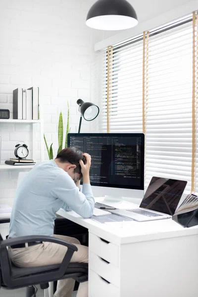 Professional development programmers are stress over failed jobs, Program does not work, Fail, Disappointment or despair,  Write information or code for the website,  HTML, javascript, Software.