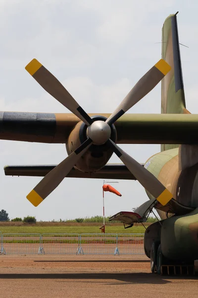 Military Transport Aircraft Propeller Engine And Airport Wind Sock, South Africa