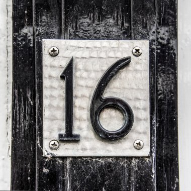 House number 16 clipart