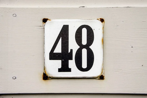 Enameled House Number Forty Eight — Stock Photo, Image