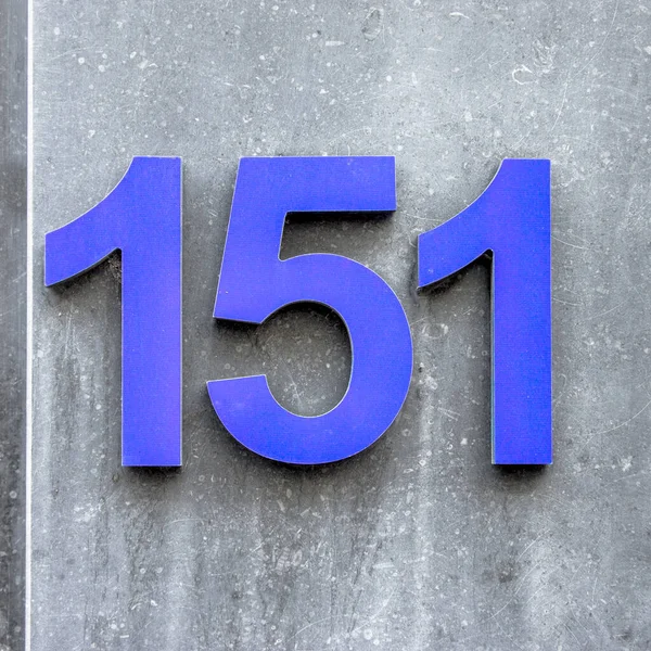 Casa Azul Nuber Cento Cinquenta 151 Uma Parede Pedra — Fotografia de Stock